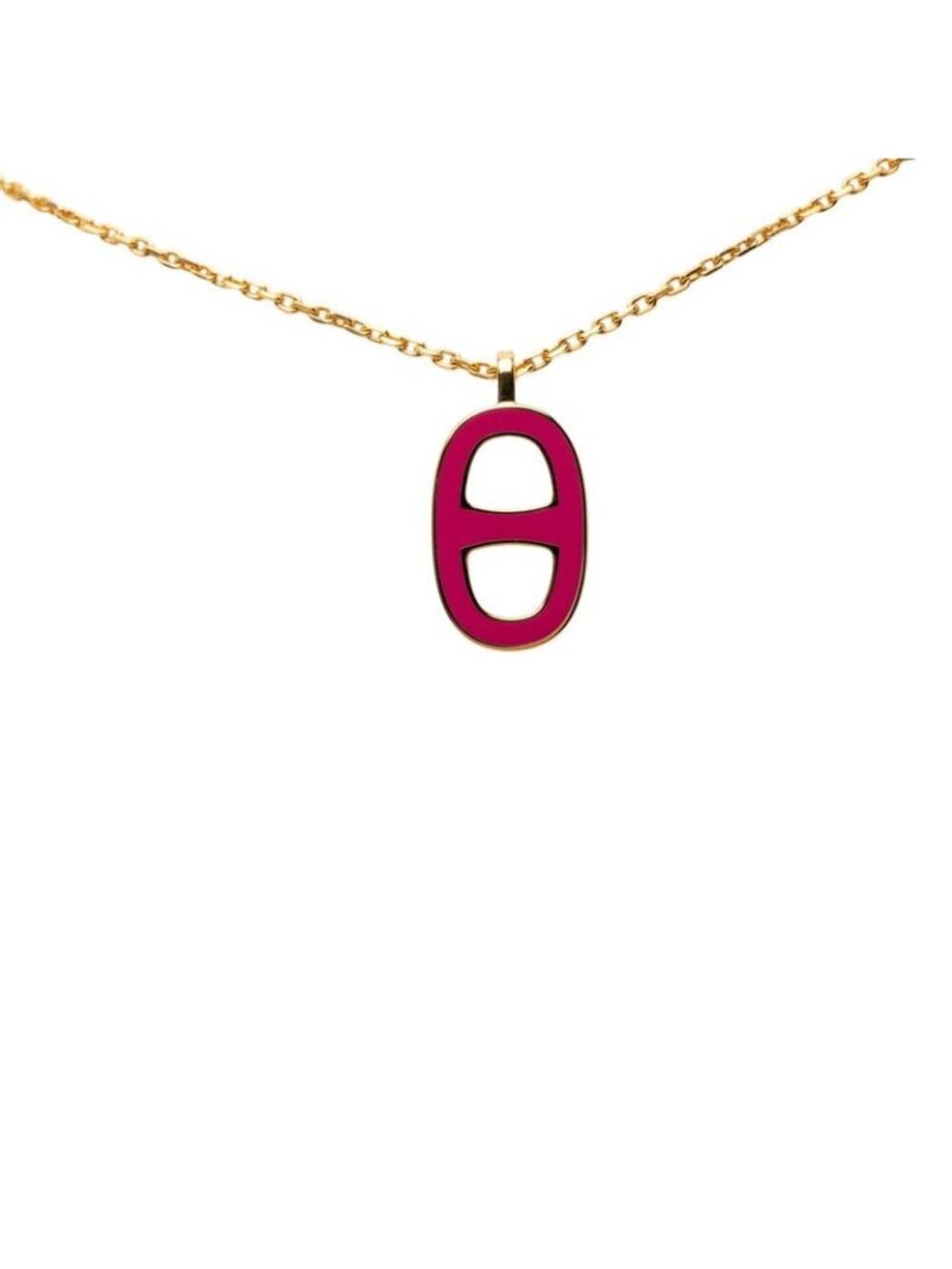 Hermes Chaine D'ancre Illiad Necklace Pink Gold Plated